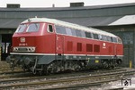 218 006 wurde am 02.12.1968 beim Bw Regensburg in Dienst gestellt. Hier präsentiert sich die Lok vor dem Schuppen des Bw Nürnberg Hbf. (08.1978) <i>Foto: Will A. Reed</i>