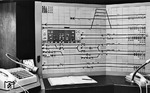 Blick in den Bedienungsraum des Stw "Dhf" mit seinem Stelltisch. Am 02. November 1980 erfolgte die Außenbetriebnahme des Stellwerks, abgelöst durch das Zentralstellwerk "Df". (05.07.1957) <i>Foto: BD Wuppertal (Säuberlich)</i>
