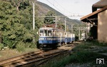 ABFe 4/4 16 +B+B im Kreuzungsbahnhof Tronatano, 8 km vor der Endstation Domodossola. (29.09.1992) <i>Foto: Ulrich Neumann</i>