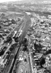 Luftaufnahme vom Bahnhof Siegburg an der Strecke Köln - Siegen vor dem Umbau im Zuge der Schnellfahrstrecke Köln–Rhein/Main. (1971) <i>Foto: BD Köln (Felten)</i>