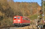 Nach der Vorbeifahrt des GC 98575 kann auch Schiebelok 151 035 als T 67328 endlich nach Laufach zurückkehren. (03.12.2016) <i>Foto: Joachim Bügel</i>
