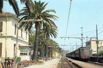 Im Bahnhof Borgio Verezzi auf der Strecke Genua - Ventimiglia macht FS E 636.358 Station. Von der Baureihe wurden zwischen 1940 und 1962 469 Exemplare beschafft. (08.1978) <i>Foto: Benno Wiesmüller</i>