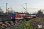 Ersatzzug 420 466 mit 420 442 auf der NRW-Linie S 1 bei Wattenscheid-Sevinghausen. (15.02.2017) <i>Foto: Marcus Henschel</i>