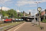 185 009 mit dem Umleiter-Güterzug GM 62545 von Hagen-Vorhalle nach Dillenburg in Wuppertal-Steinbeck. (20.05.2017) <i>Foto: Wolfgang Bügel</i>