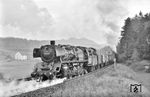 50 1425 als Schiebelok an einem Güterzug auf der Rampe Hartmannshof - Etzelwang. (08.1967) <i>Foto: Kurt Eckert</i>