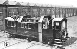 Der nagelneue Beleuchtungswagen "Breslau 700742" zur Tunneluntersuchung auf dem Werkshof der Görlitzer Maschinenbau-Anstalt und Eisengießerei, der späteren Waggon- und Maschinenbau AG Görlitz (WUMAG). (1913) <i>Foto: RVM</i>