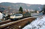 216 129 mit N 6936 nach Koblenz im Haltepunkt Nievern, westlich von Bad Ems. (25.02.1987) <i>Foto: Wolfgang Bügel</i>