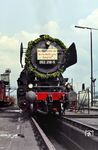 Die letzte Dampflok verabschiedet sich im Bw Heilbronn. Offiziell gehörte 052 218 zum Zeitpunkt der Aufnahme schon seit zwei Tagen zum Bw Crailsheim. (28.05.1974) <i>Foto: Klaus D. Holzborn</i>