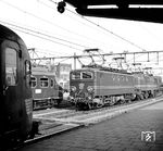 NS 1145 und 1203 mit einem "Hundekopf" (Mat '57) im Bahnhof Arnheim/NL. (25.09.1965) <i>Foto: Jörg Schulze</i>