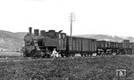 LAG 64 (spätere 99 261) mit einem Rollwagen-Güterzug vor Tegernheim. (1934) <i>Foto: Ernst Schörner</i>